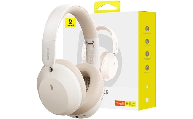 Baseus Bass 35 Max Wireless / Wired on Ear Headphones with 46 hours of Operation and Quick Charge - White